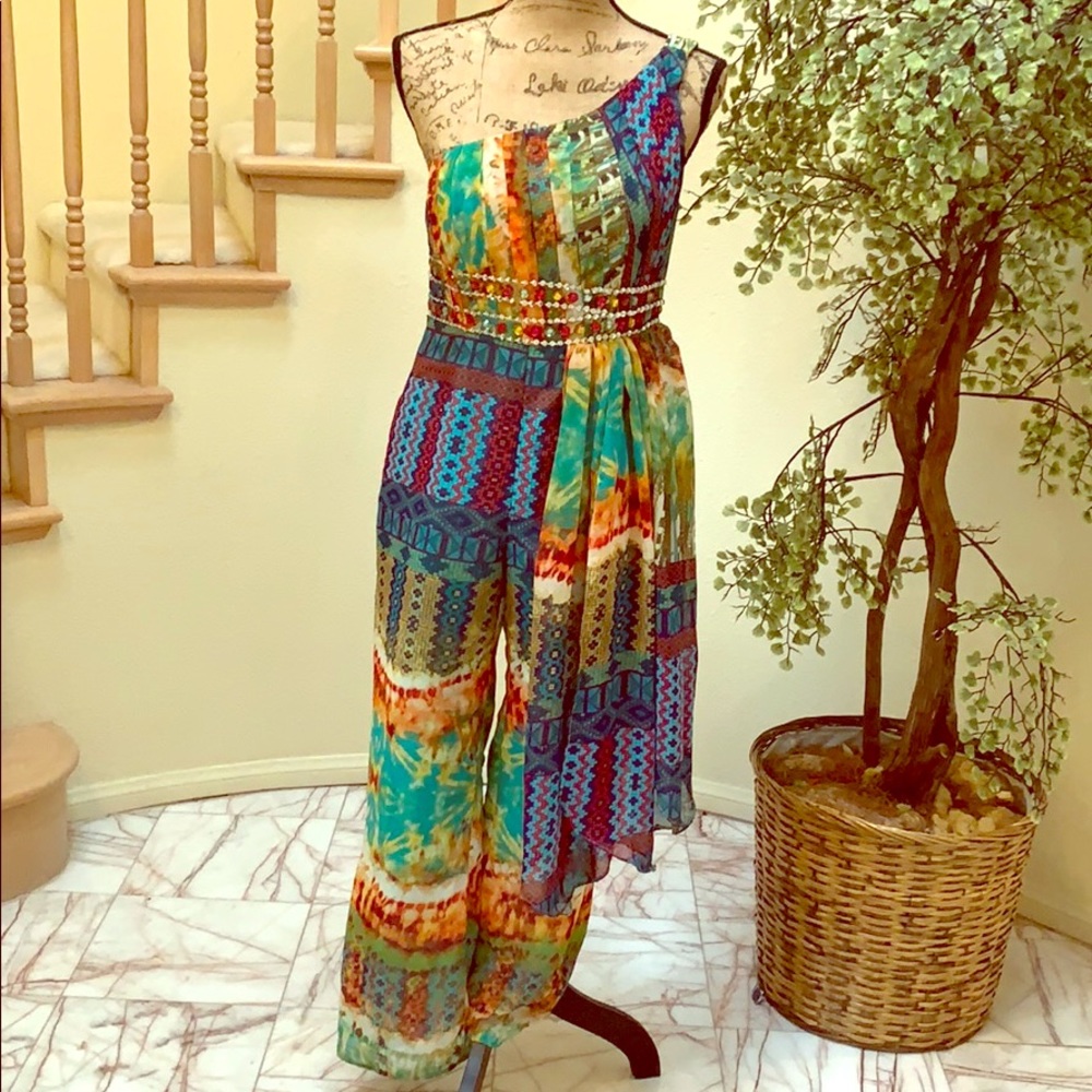 one shoulder jumpsuit